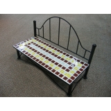 y03825 鐵材藝術-馬賽克系列-馬賽克長椅造型擺\飾(大)